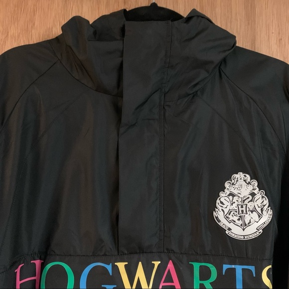 HARRY POTTER HOGWARTS Multicolored ANORAK / WINDBREAKER! Hood 1/4 Zip Mesh Lined - Picture 6 of 12